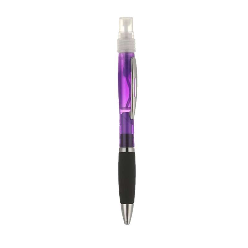 Sanitising Pen - Refillable Ballpoint Sanitiser Sprayer Pen - Purple