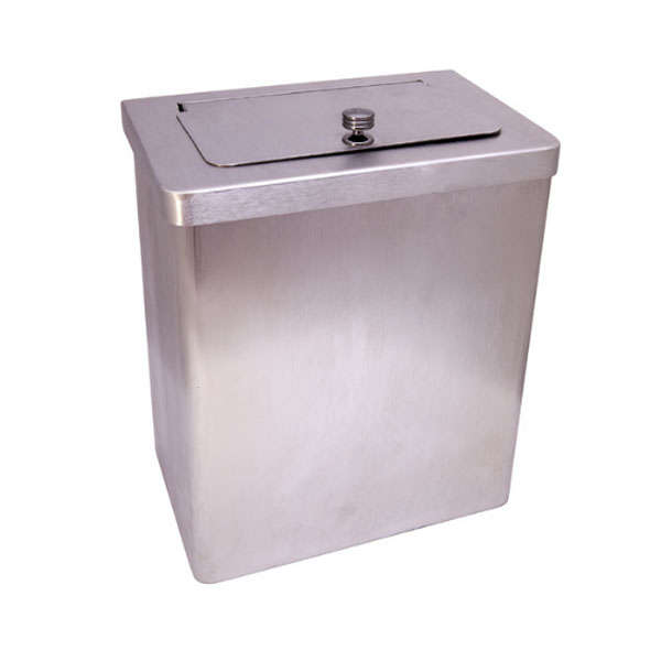 Stainless Steel Wall Mounted Sanitary or She Bin - Large