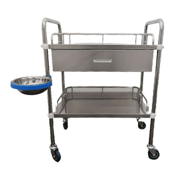 One Drawer Anesthetic Trolley - Stainless Steel