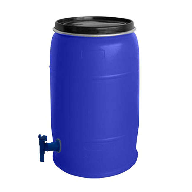 210L Storage Drum - SABS Approved Food Grade - Open Head with Tap - Blue