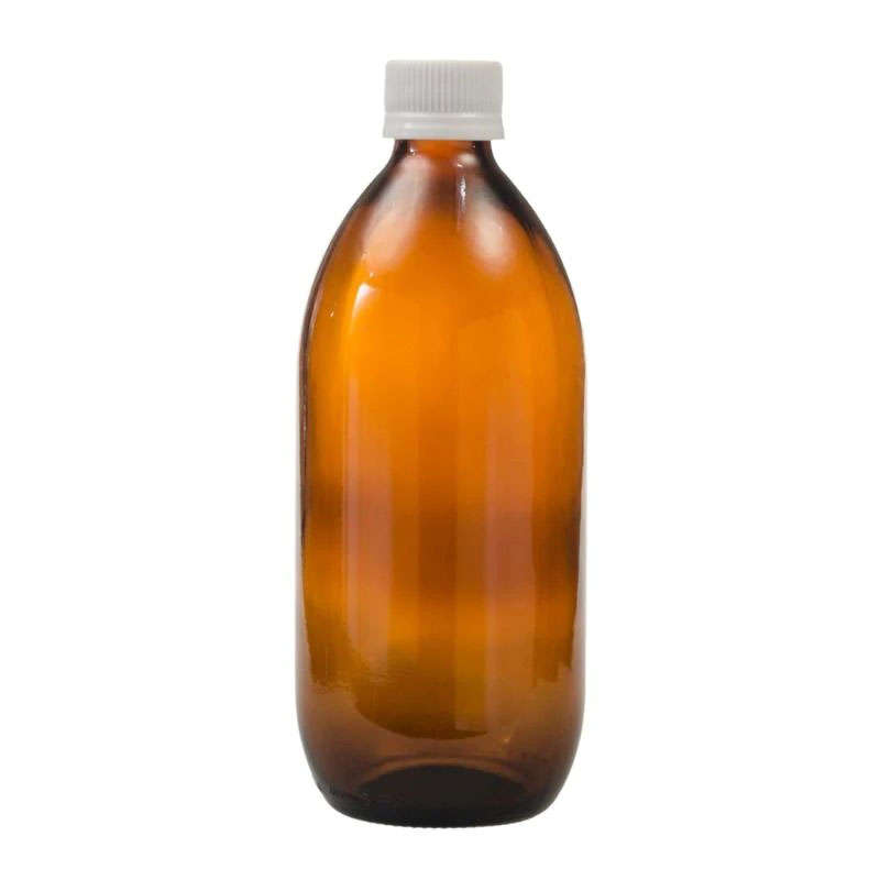 500ml Amber Glass Bottle 28mm Neck with Tamper Proof Cap - 48 Pack