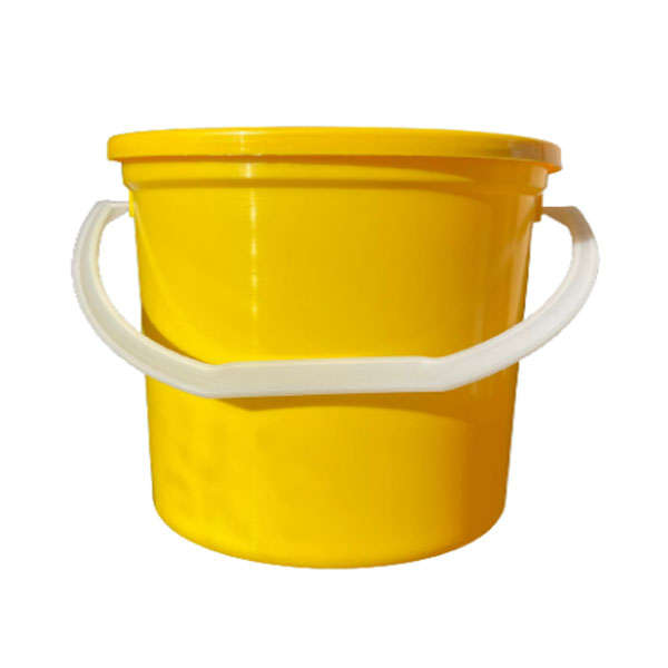 Heavy Duty Bucket with Lid &amp; Handle - 5 Litre - Yellow