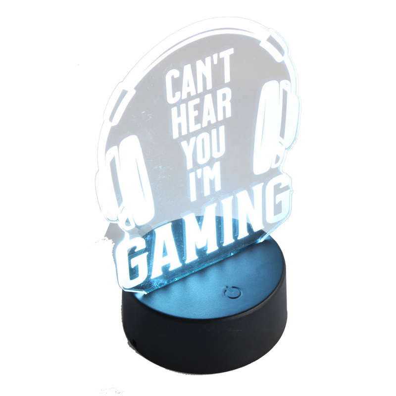 LED Desk Lamp - 3D Multicolour Gaming Headphone Bedside Night Light - Novelty Light
