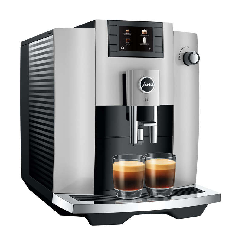 Jura E6 Bean 2 Cup Automatic Platinum Coffee Machine - 2022 Model
