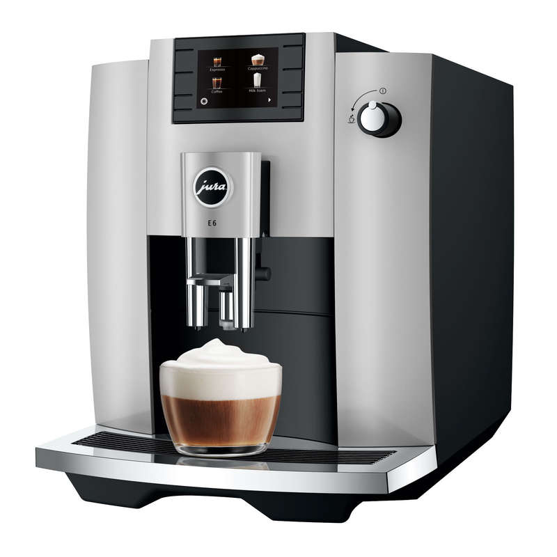 Jura E6 Bean 2 Cup Automatic Platinum Coffee Machine - 2022 Model