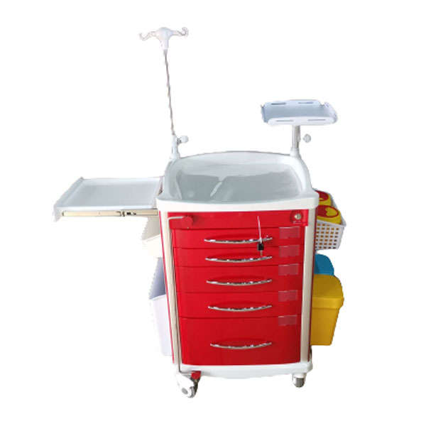 Emergency Aluminium 5 Drawer Medical Trolley