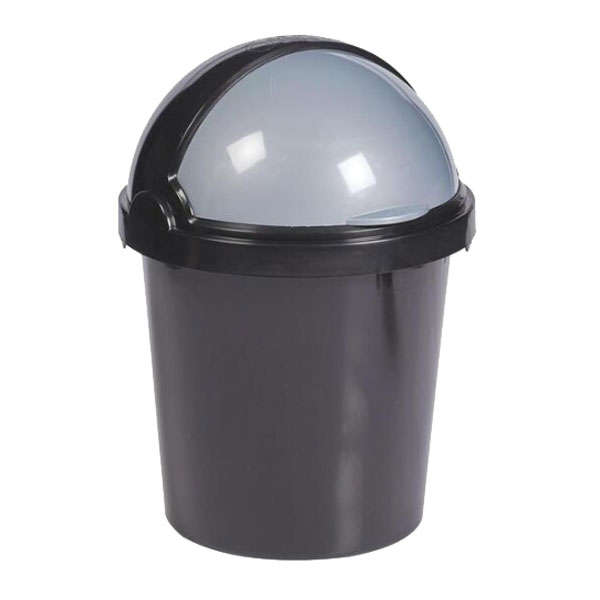 2 in 1 Flip Top Dustbin/Bucket With Handle - 12 Litre - Black