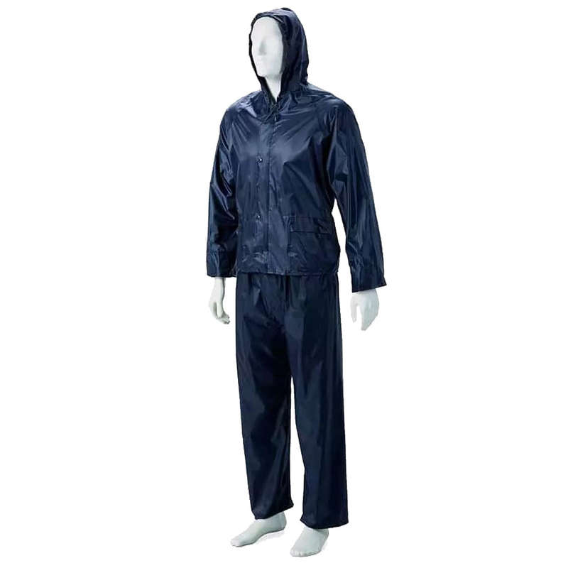 Dromex 2 Piece Rubberised Rain Suit - Navy Blue - 2XL