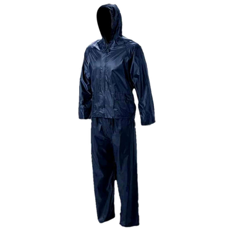 Dromex 2 Piece Rubberised Rain Suit - Navy Blue - 2XL