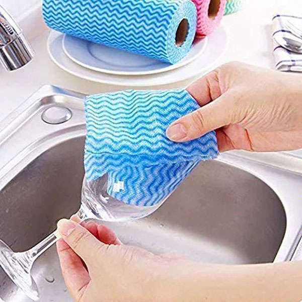Spunlace Perforated Cleaning Wipes 40gsm - 400m Roll - Blue