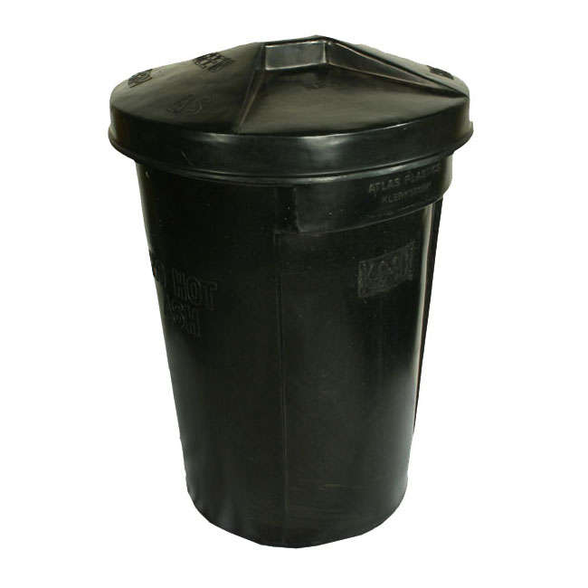 85 Litre Plastic Dustbin/Waste Bin with Lid - Black