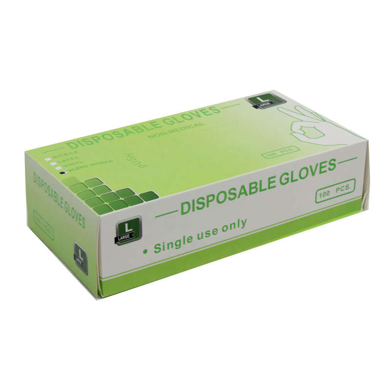 Blend-Nitrile Non-Medical Examination Gloves - Large - 100 Gloves
