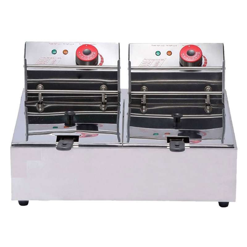 Stainless Steel Commercial Electric Double Deep Fryer - 6 Litre