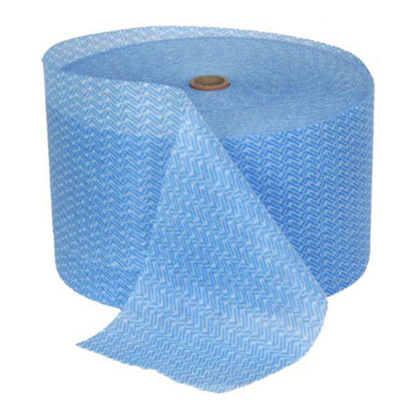Spunlace Perforated Cleaning Wipes 40gsm - 400m Roll - Blue