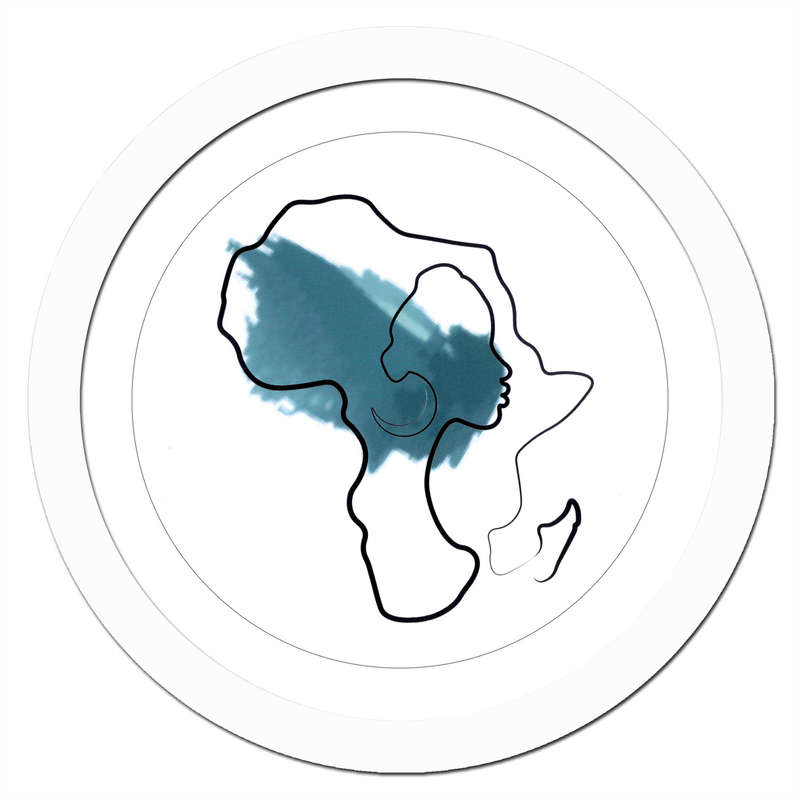 Modern Line Art White Framed Wall Art Home Decor - African Continent Map