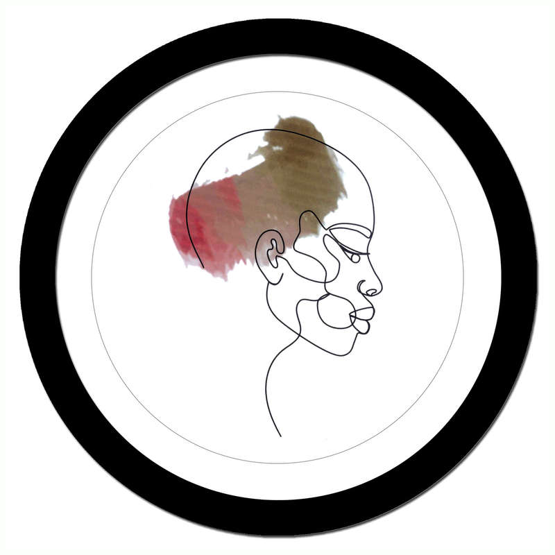 Modern Line Art Black Framed Wall Art Home Decor - Abstract Women Face