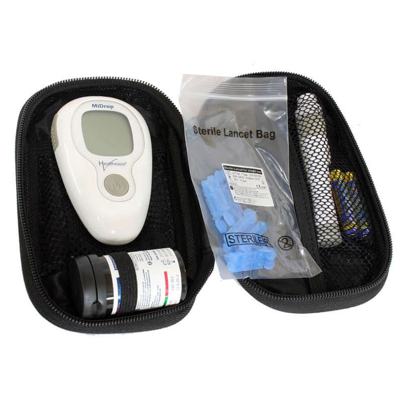 MiDrop Blood Glucose Meter Kit Including Test Strips &amp; Lancets