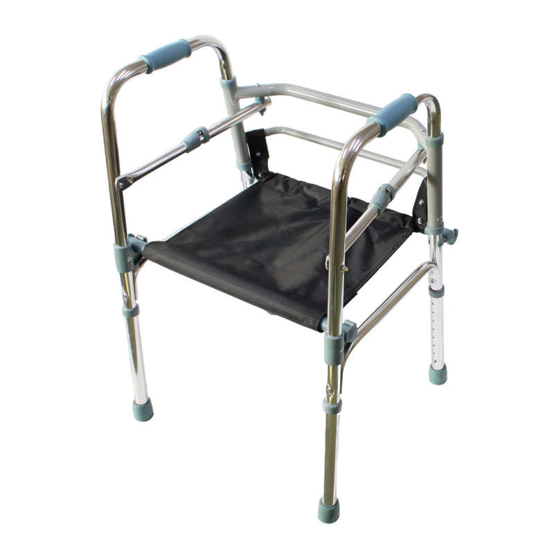 Walker - Lightweight Adjustable Foldable Aluminium Frame Walker with Seat
