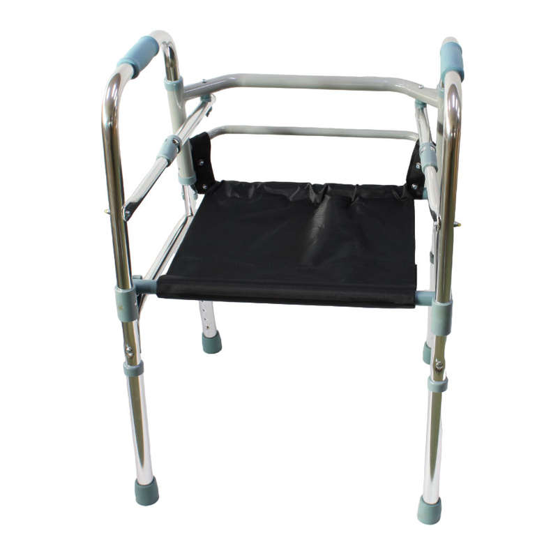 Walker - Lightweight Adjustable Foldable Aluminium Frame Walker with Seat