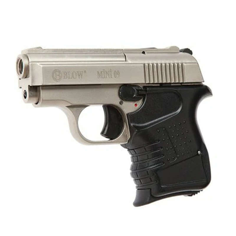 Blow Mini 9 Fume Blank Pistol Gun - 9mm - Pepper Gun - Black &amp; Silver