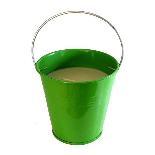 Citronella Mosquito / Insect Repellant Candle in Metal Bucket - 250g - Green