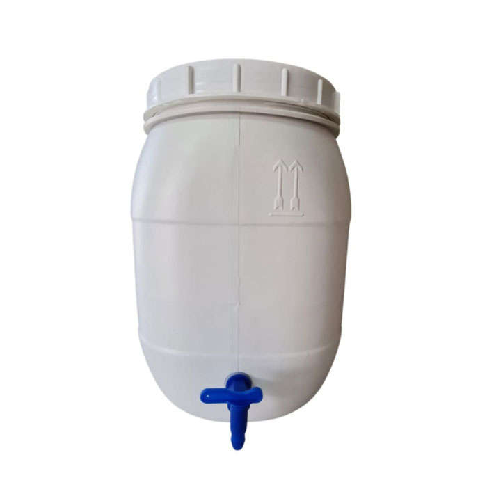 30 Litre Open Head/Top Screw Drum with Tap - White