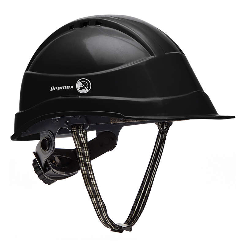 Dromex Protective Hard Hat - Worker Safety Helmet - Black
