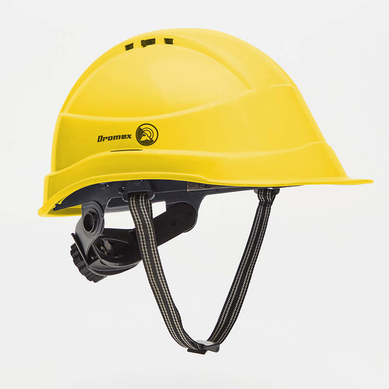 Dromex Protective Hard Hat - Worker Safety Helmet - Yellow