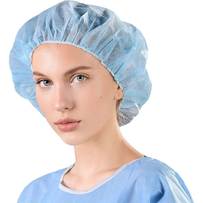 Disposable Hygiene Protective Hair Net Mop Cap - 21 Inch - Blue