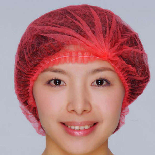 Disposable Hygiene Protective Hair Net Mop Cap - 21 Inch - Red