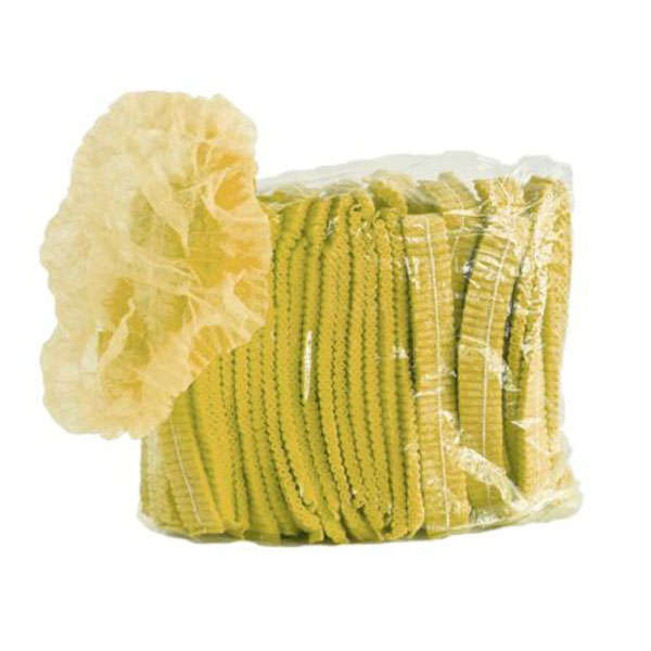 Disposable Hygiene Protective Hair Net Mop Cap - 21 Inch - Yellow
