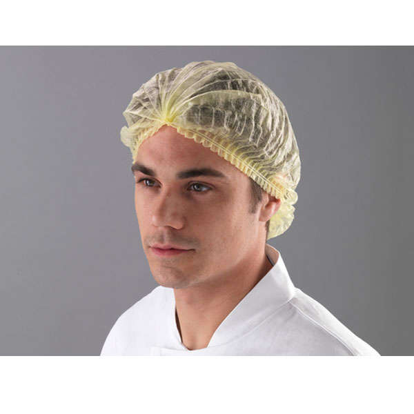 Disposable Hygiene Protective Hair Net Mop Cap - 21 Inch - Yellow