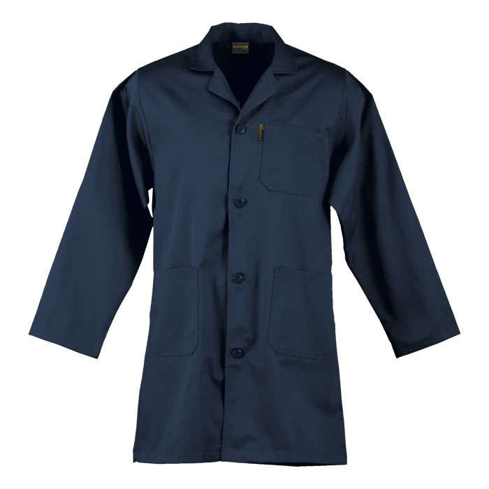 Dust Coat-Polycotton 3 Pocket Button Down Coat - Navy Blue - 38