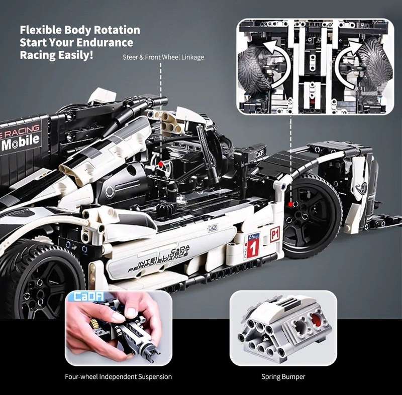 CaDA Technic 919 Racing Car - Porsche - 1586-Piece - 49cm Long