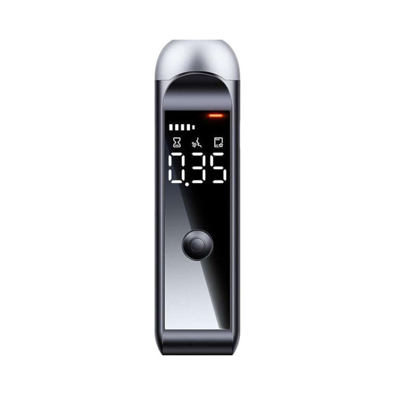 Portable Alcohol Tester High-Accuracy LCD Non-Contact Breathalyzer - Grey