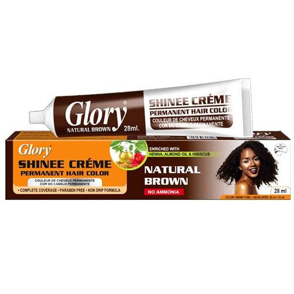 Glory Shinee Crème Hair Dye Kit - Ammonia Free - 28ml - Natural Brown