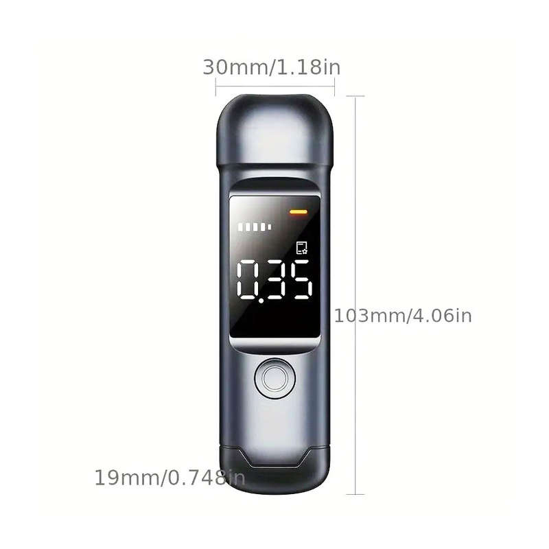 Alcohol Tester High-Accuracy Digital LCD Breathalyzer Analyzer (Black)