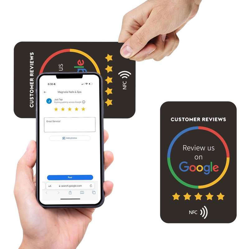 Google Review NFC Activated Business Review Instant Feedback Tap Card-Black