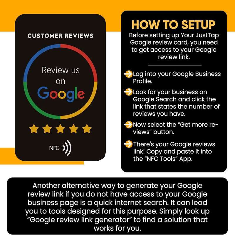 Google Review NFC Activated Business Review Instant Feedback Tap Card-Black