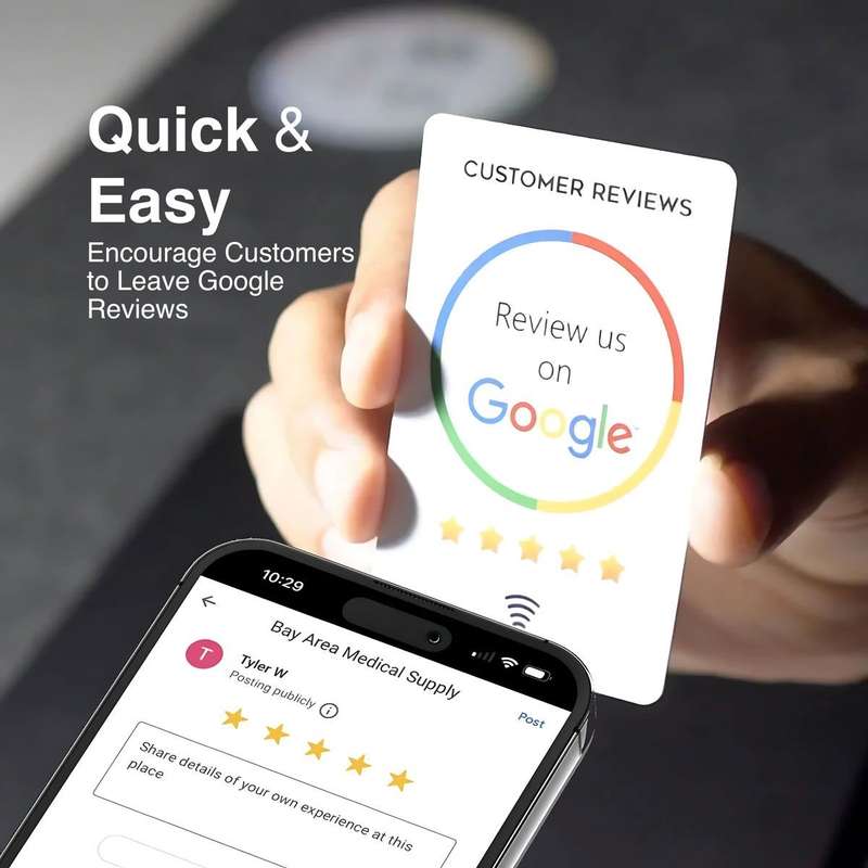 Google Review NFC Activated Business Review Instant Feedback Tap Card-Black