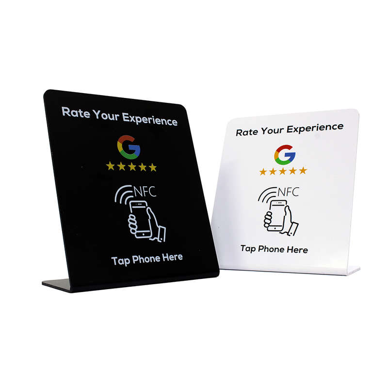 Google Review NFC Table Top Display Tap & Review Stand (Black Edition)14X12 CM