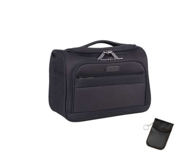Cellini Microlite S Softshell Beauty Case with Carbon Fibre Finish RFID
