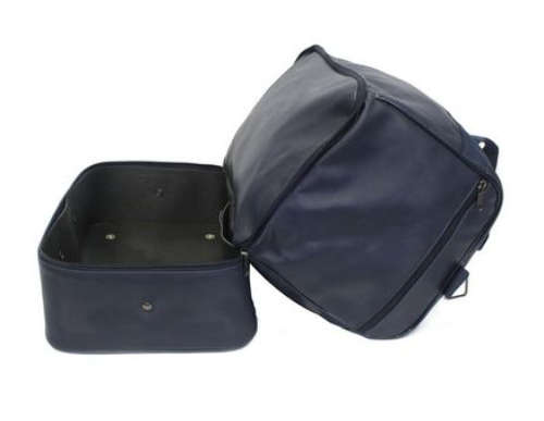 Double Decker Golf Duffel Bag - Navy - Leather