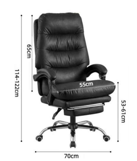 Executive Recline Ergonomic PU Leather High Back Swivel Desk Chair - Black