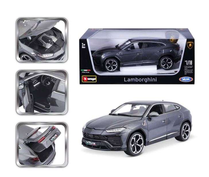 Burago 1:18 Scale Lamborghini Urus  Gray Model Car