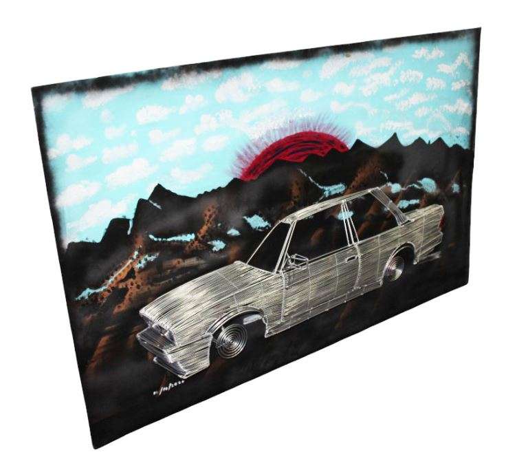 Handcrafted Wire Mesh BMW E30 with Painted Frame