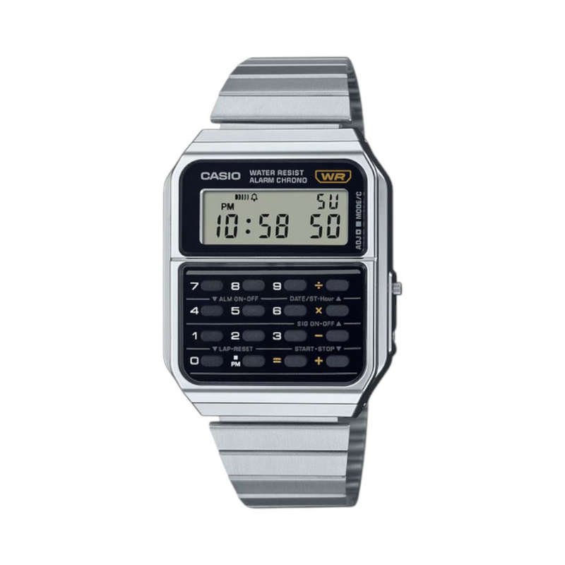 Casio CA-500WE-1ADF Retro Silver Watch with Calculator