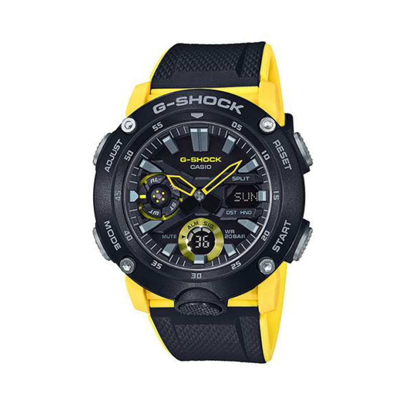 Casio G-Shock Mens 200m Carbon Core - GA-2000-1A9DR (Black &amp; Yellow)