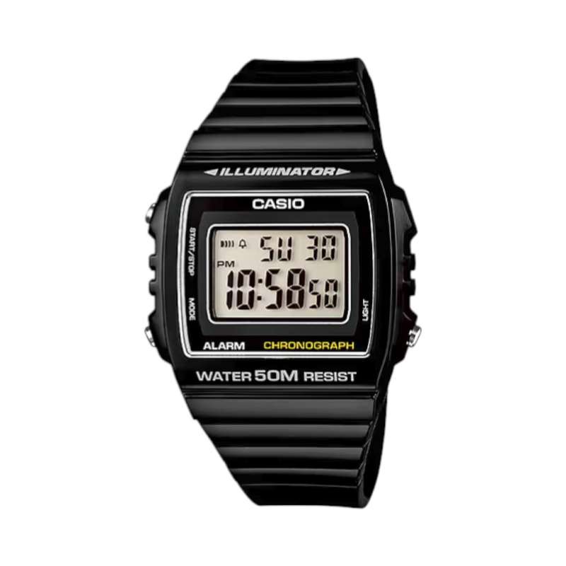 Casio Digital Square Black Wristwatch (W-215H-1AVDF)