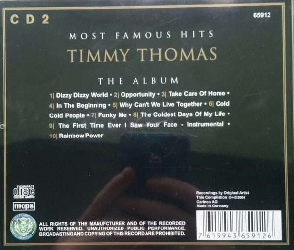 Timmy Thomas  The Album (The Most Famous Hits CD) European Import